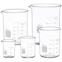 Vaso Graduado Medición Baja Set Vaso Graduado Graduado De Vidrio Glass Beaker 50ml 100ml 250ml 400ml 600ml